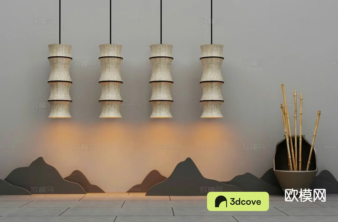 New Chinese style chandelier bamboo chandelier