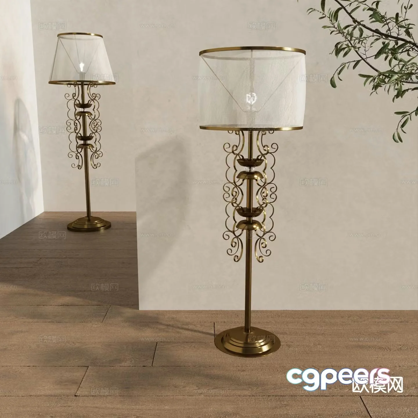 French floor lamp 3d model