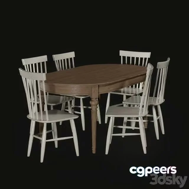 3ds Max Free – Danton Home Table and Chair