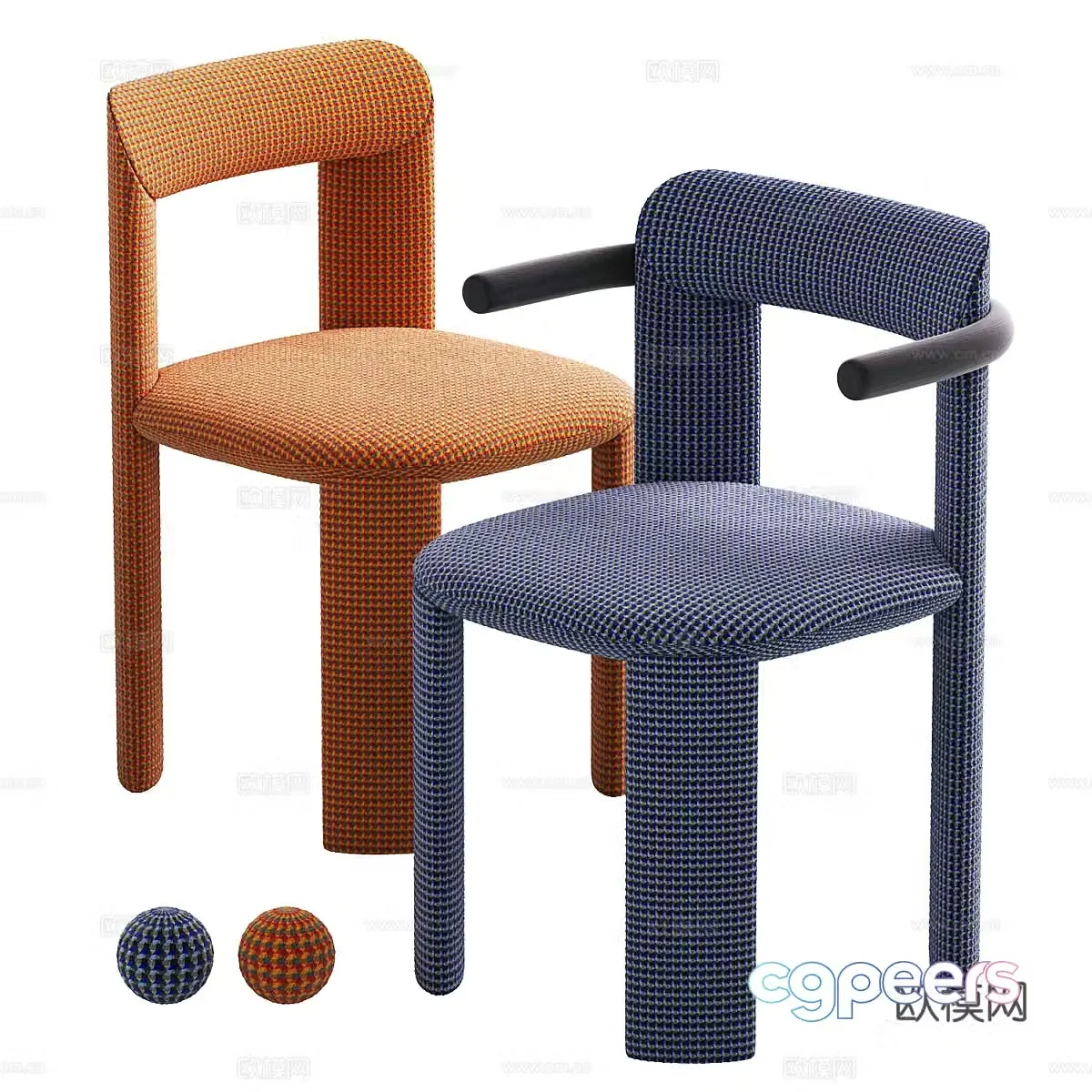 Modern Italian fabric single chair 3d model
