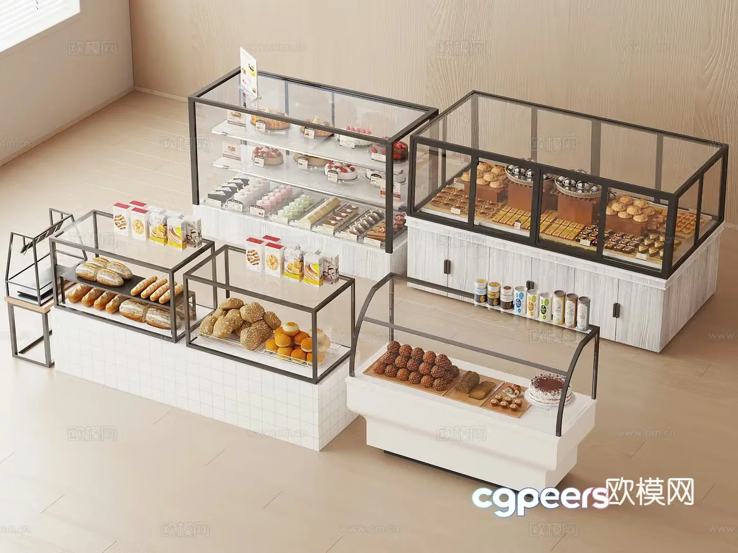 Bakery cabinet cake cabinet 3d model