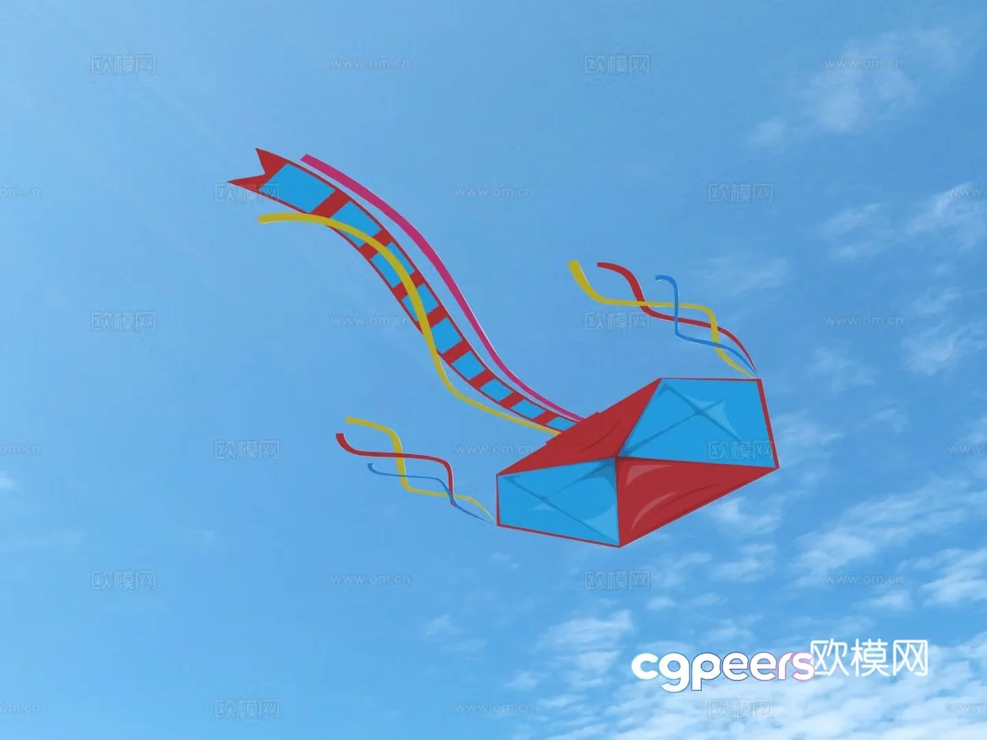 kite toy ornament decoration 3d model