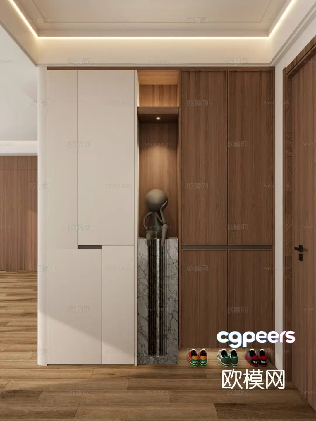 Entrance shoe cabinet partition shoe cabinet 3d model