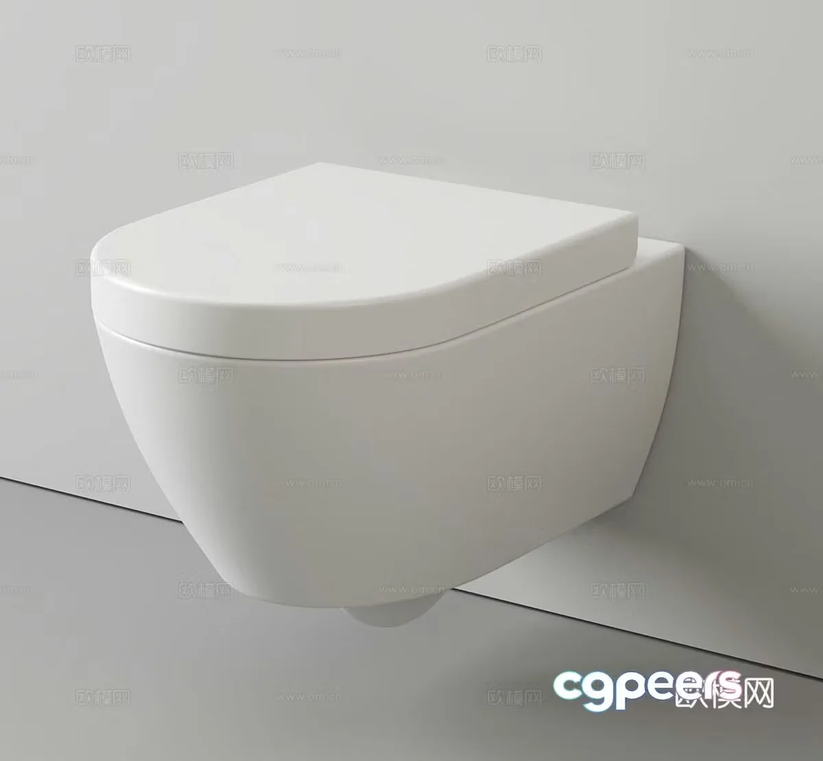Creamy toilet wall-mounted toilet toilet smart toilet household toilet toilet bathroom horse 3D model