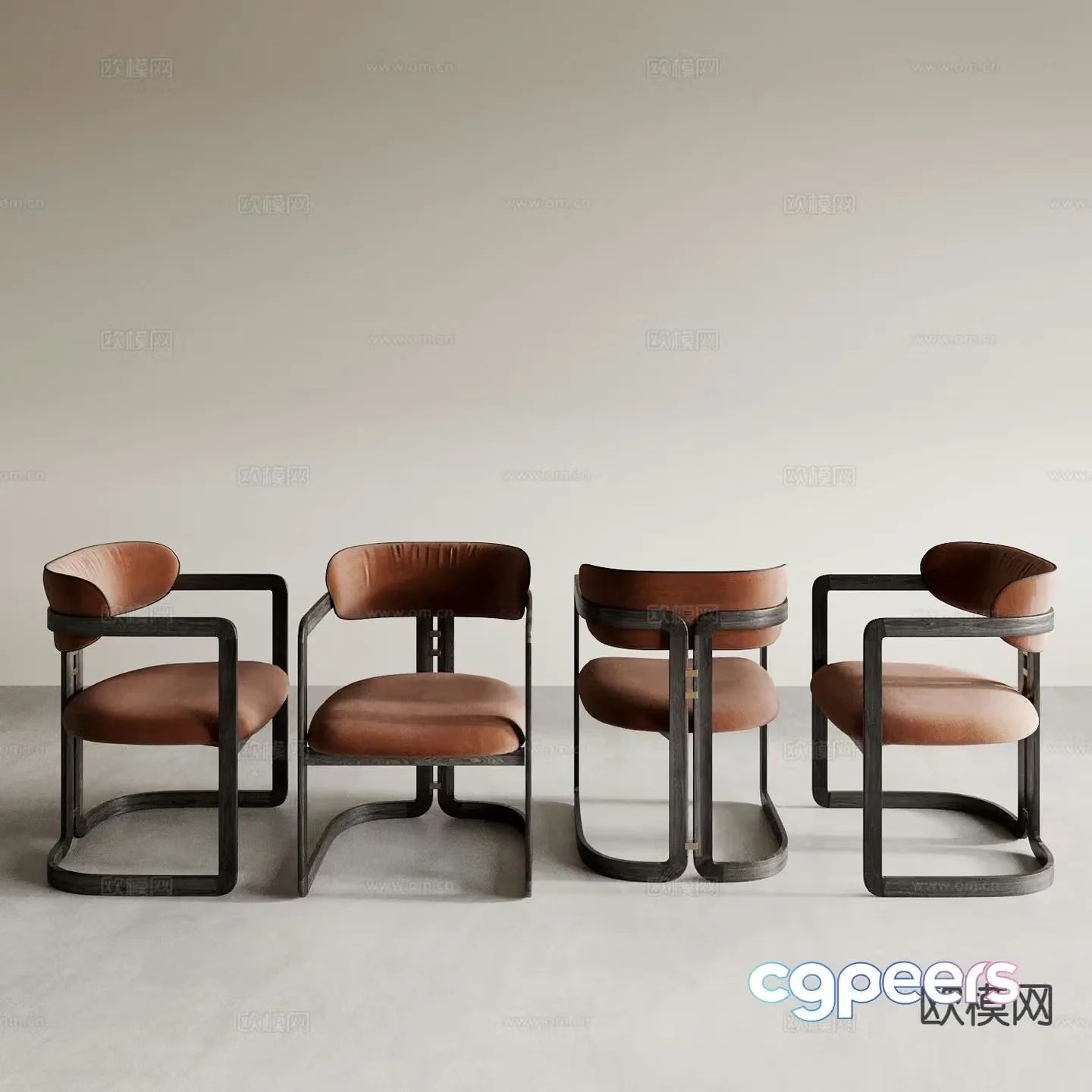 Modern chair dining chair 3d model