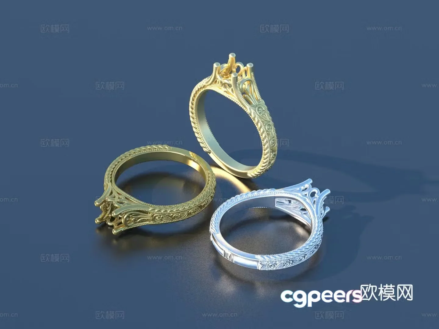 Ring Gold Ring Silver Ring Jewelry 3d Model