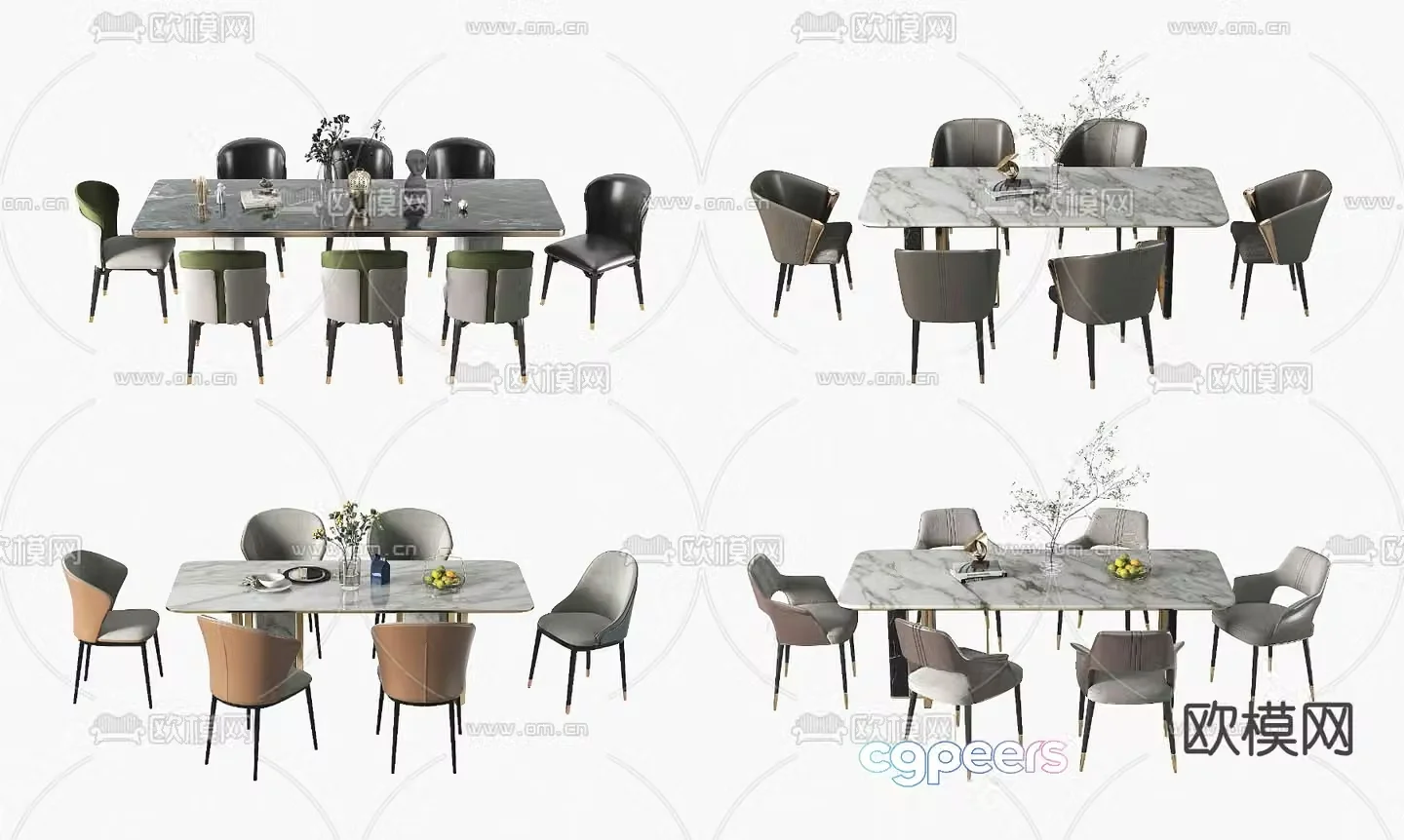 Bar dining table and chairs slate dining table 3d model