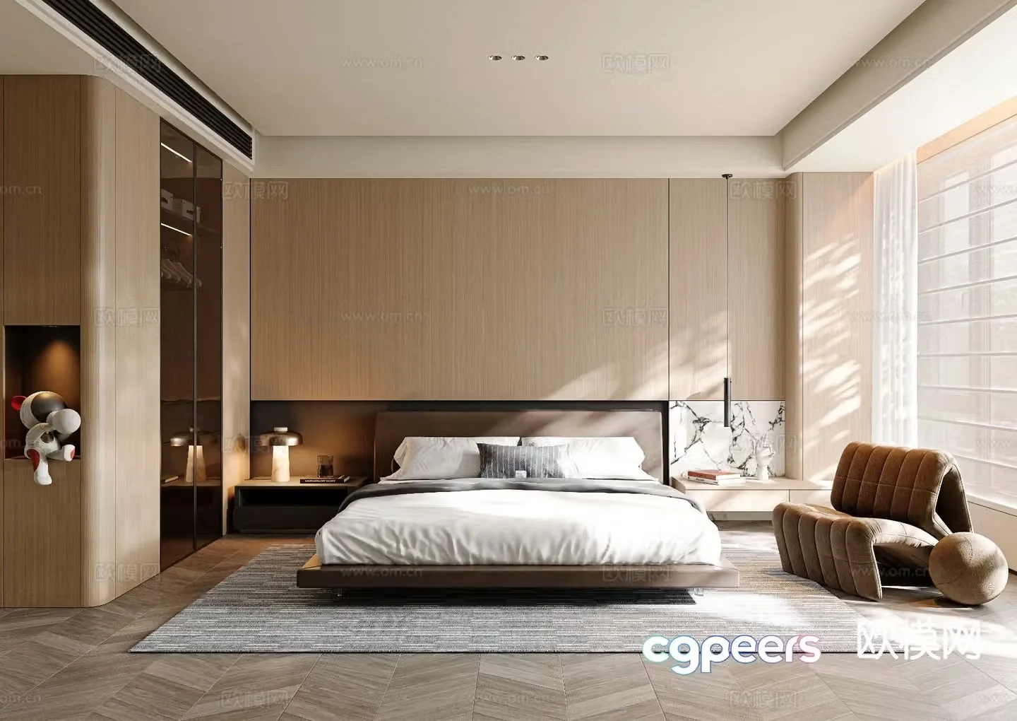 Italian style bedroom master bedroom 3d model