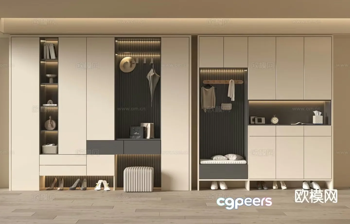 Modern shoe cabinet entrance shoe cabinet 3d model