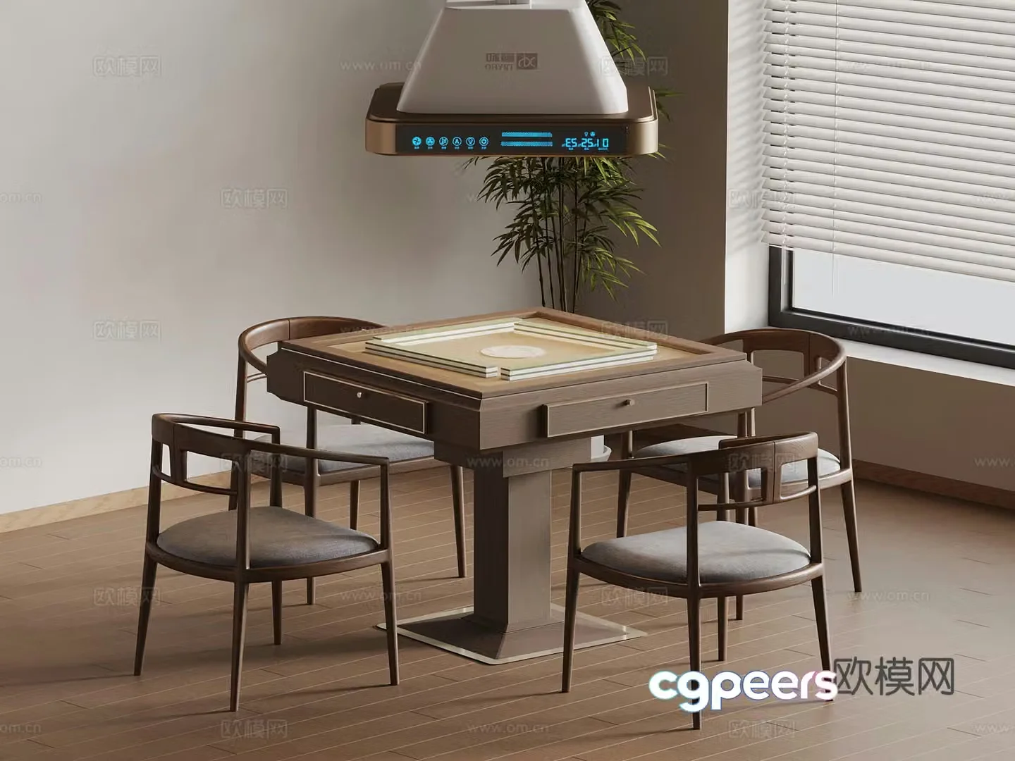 New Chinese Mahjong Table 3D Model