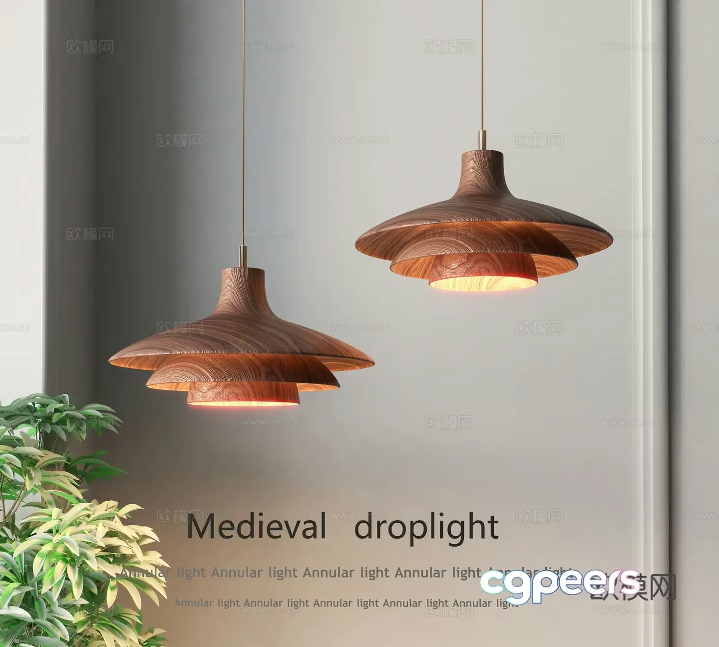 Chinese restaurant chandeliers Wasabi restaurant chandeliers walnut color simple chandeliers bar chandeliers atmosphere 3d model