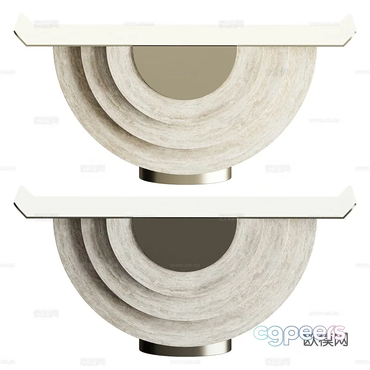 New Chinese style light luxury entrance cabinet end viewing platform 3D model
