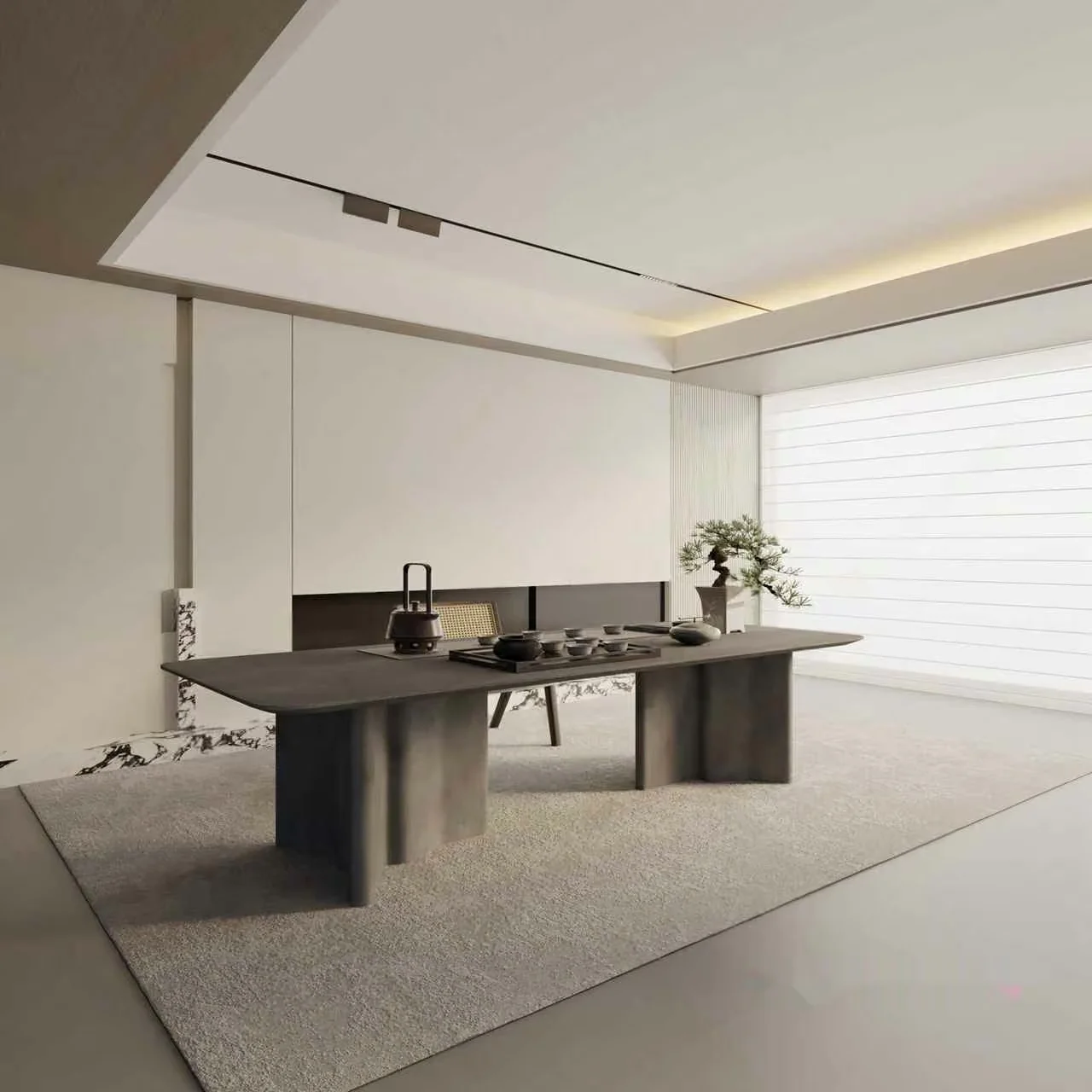 Modern Minimalist Dining Room 3D Model – 11140 – VRAY Render