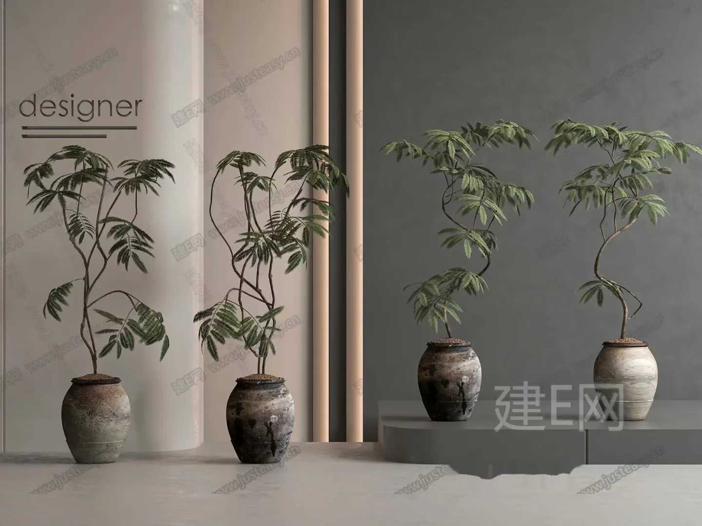 Modern Plant Display 3D Model – 4040 – VRAY Render