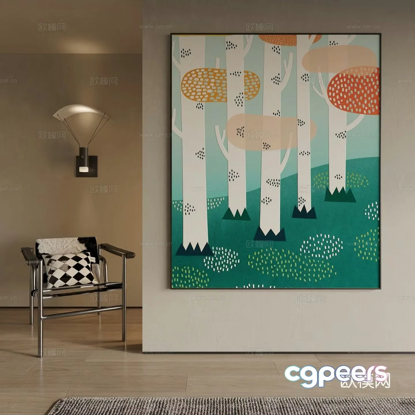 Modern decorative painting 3d model