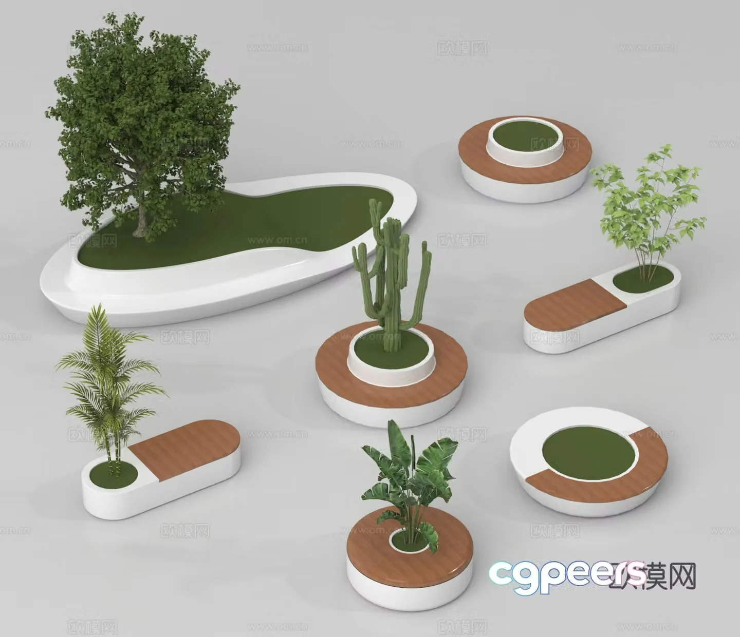Outdoor chair Park chair Tree pool chair Landscape tree pool Public chair 3d model
