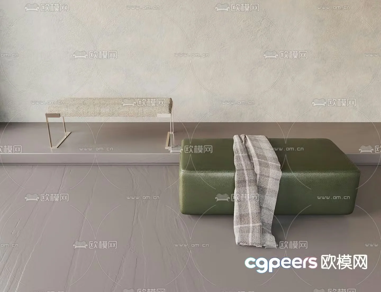 Minotti modern green pedal 3d model