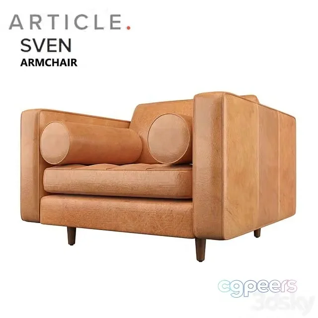 3ds Max Free – Sven Charme Tan Armchair By Article