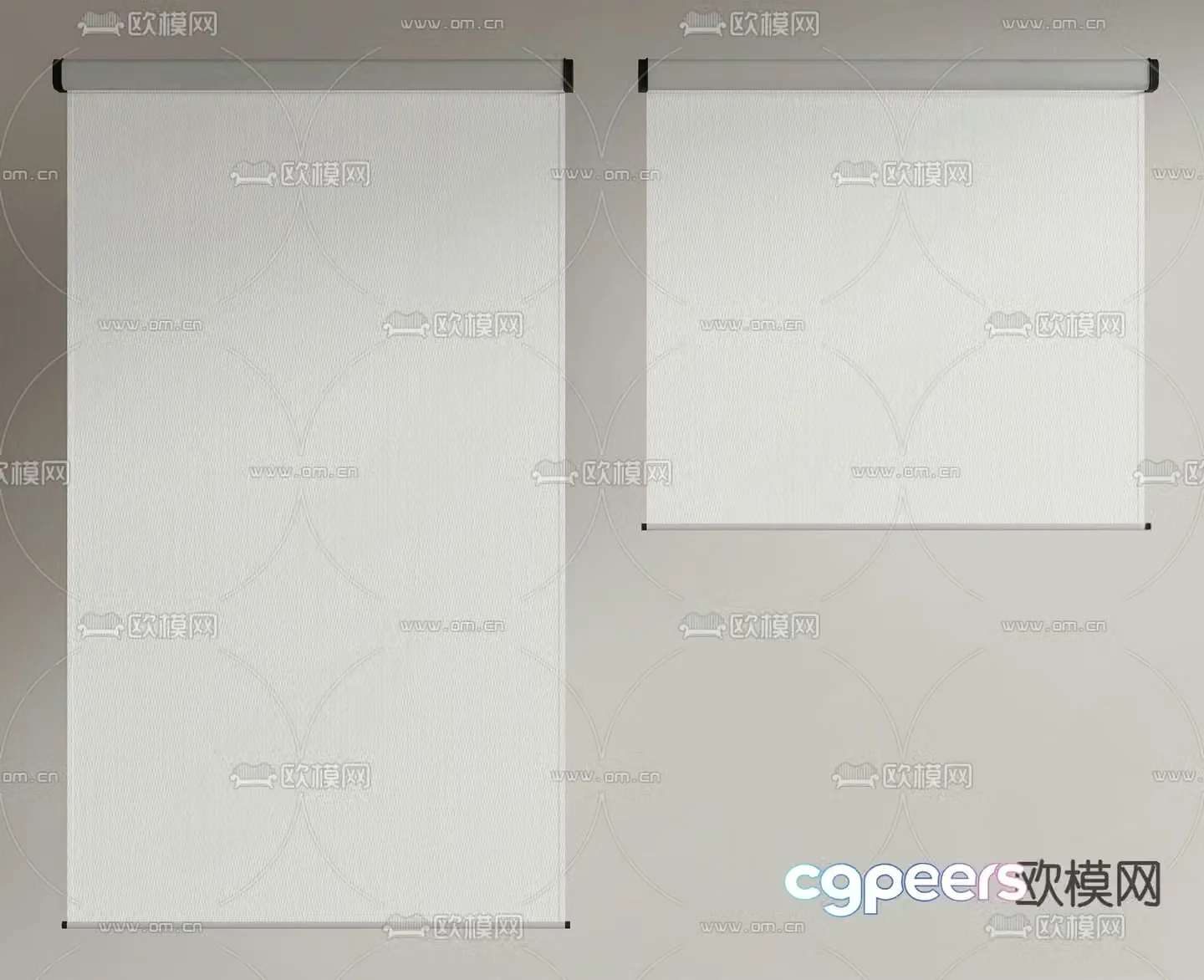 Office curtains Roller blinds Blackout blinds 3d model