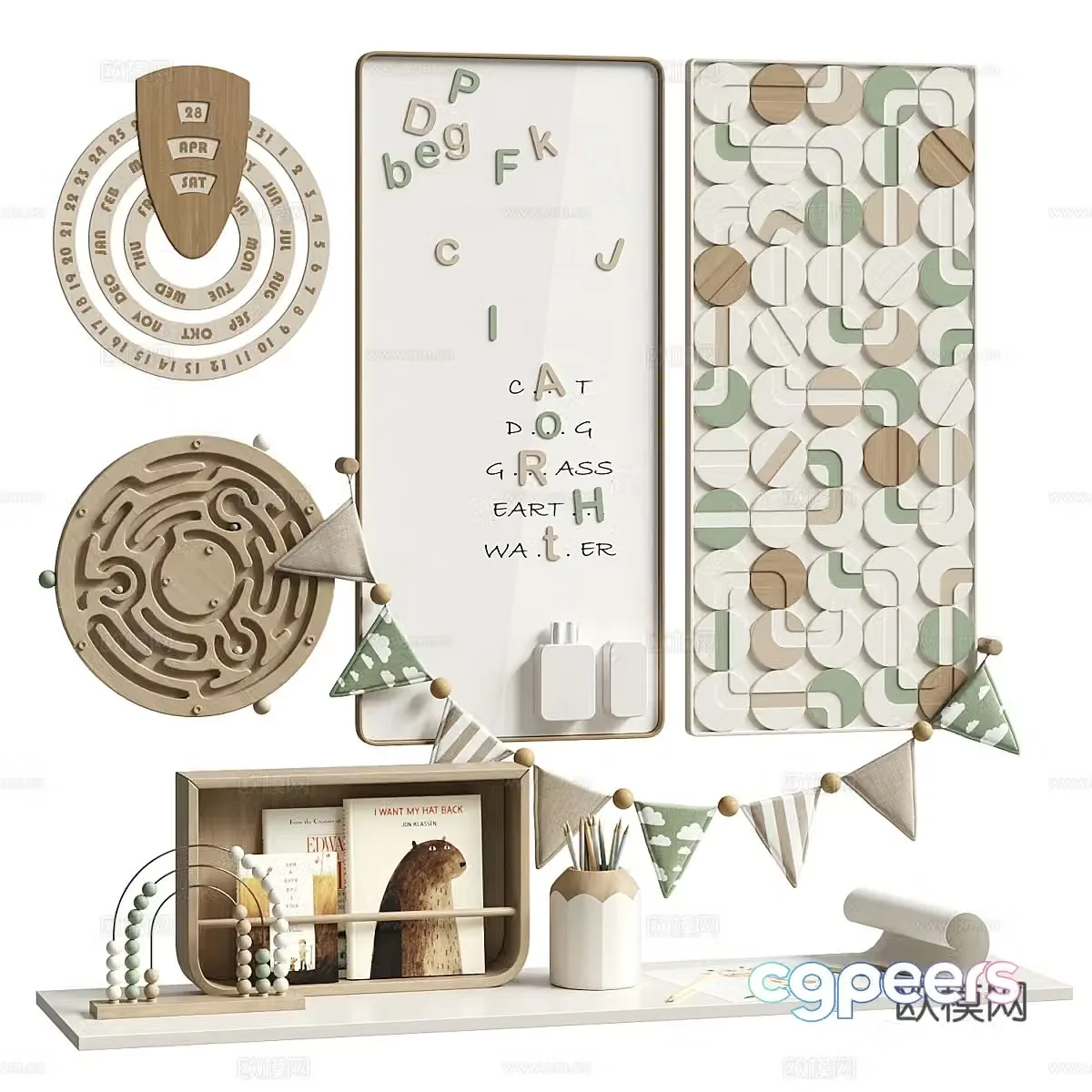 Modern children’s accessories cartoon ornaments 3d model