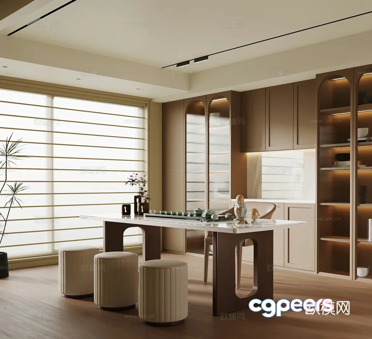 A Modern Dining Room 3D Model – 6058 – VRAY Render