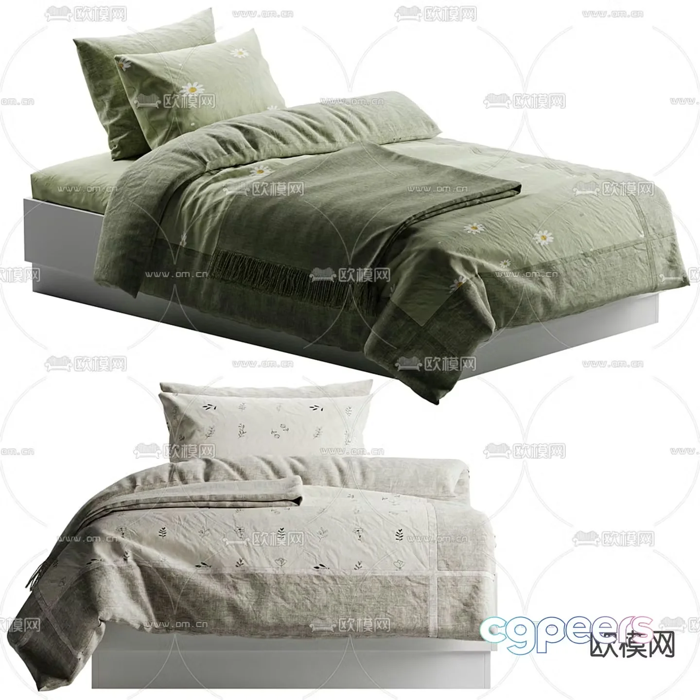 Ormatek floral single bed 3d model