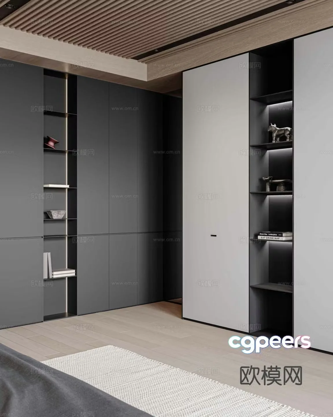 Modern bookcase decorative cabinet 3d model