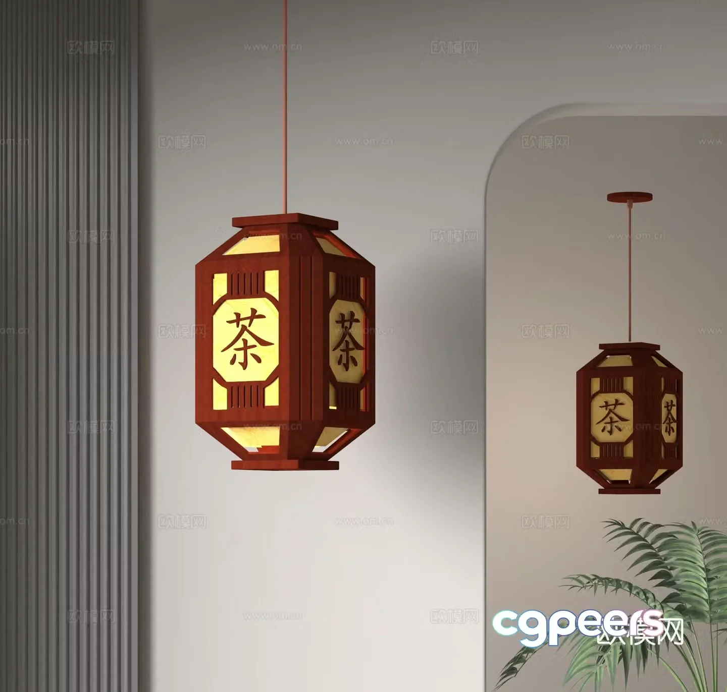 Chinese lantern decorative lamp 3d model