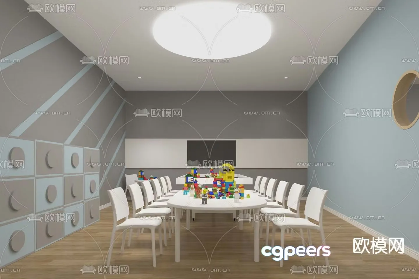 Modern kindergarten craft room 3d model