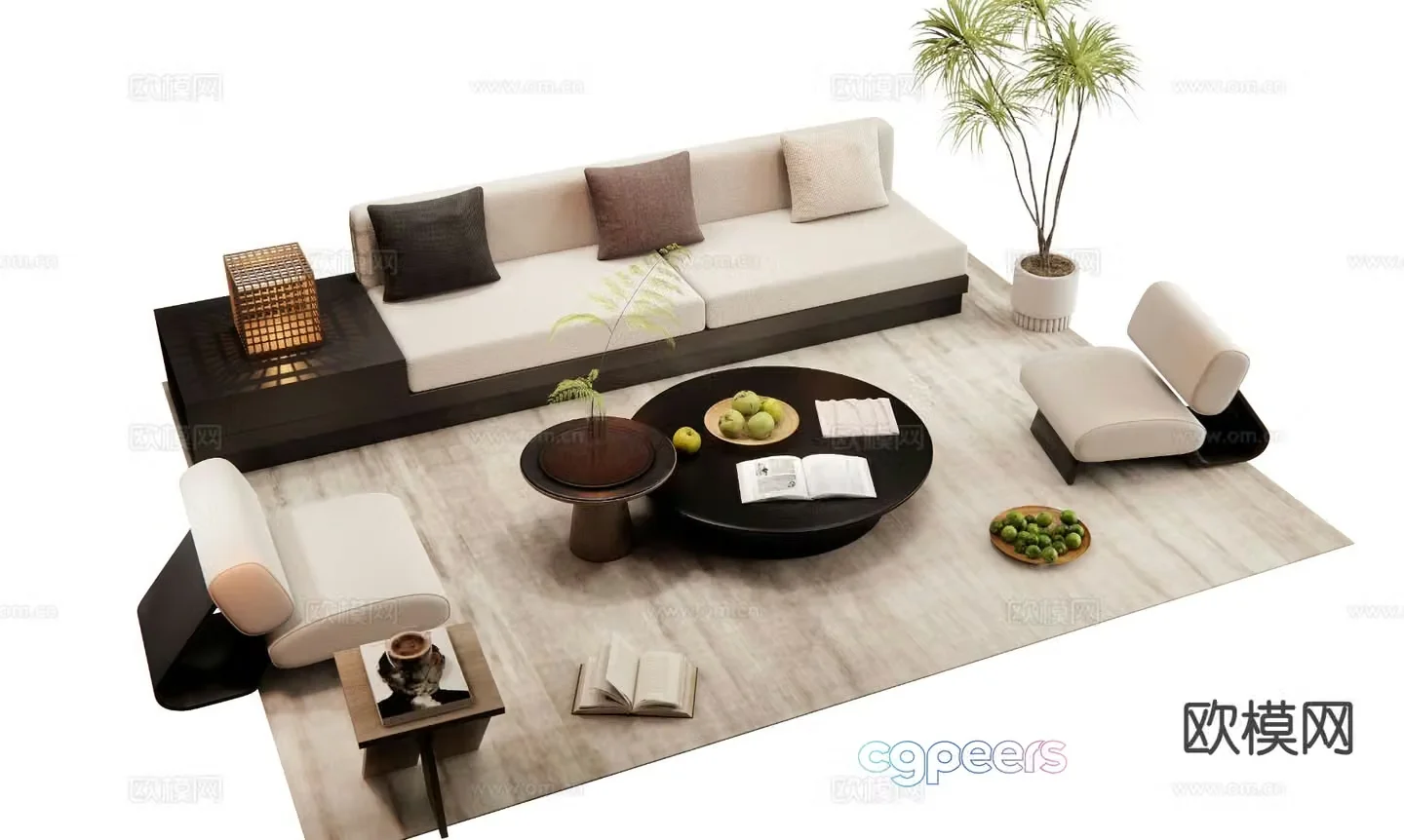 Modern sectional sofa 3d model