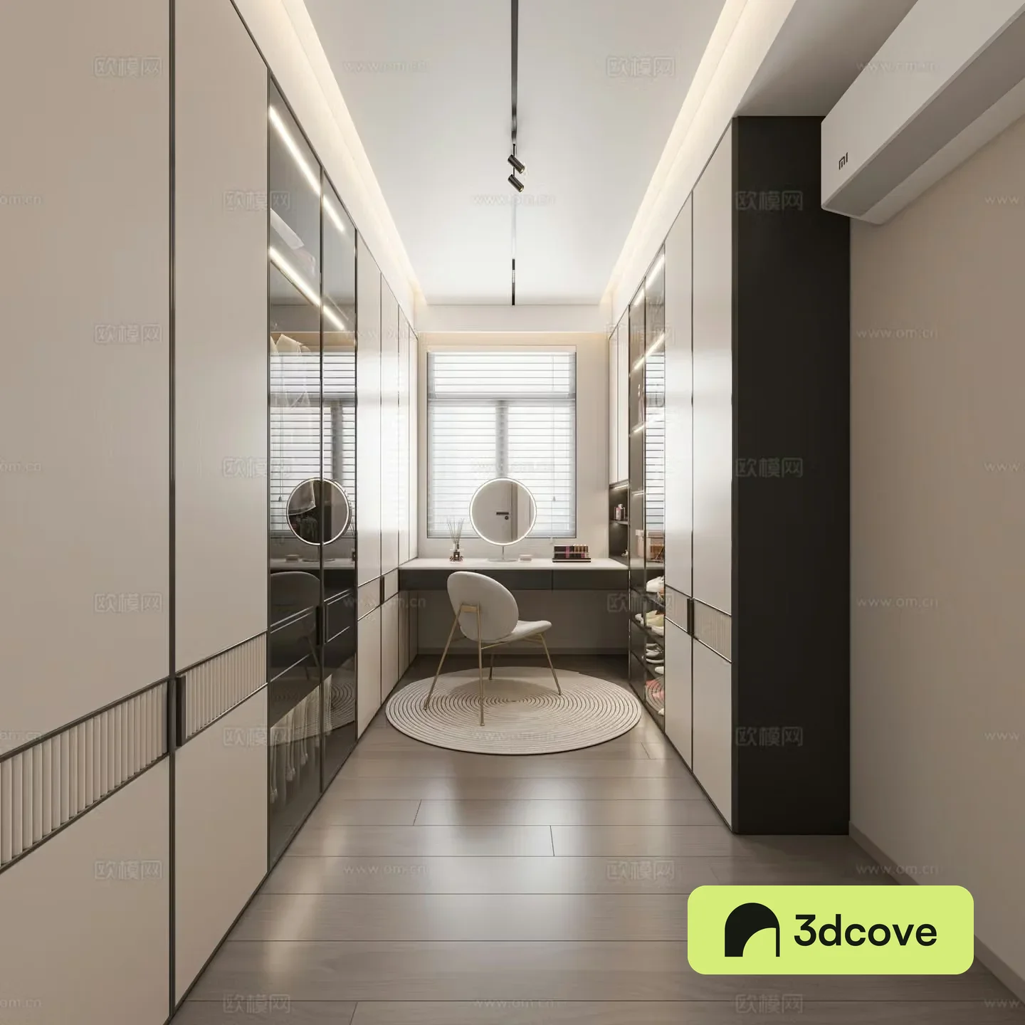 Italian style cloakroom black and white gray cloakroom