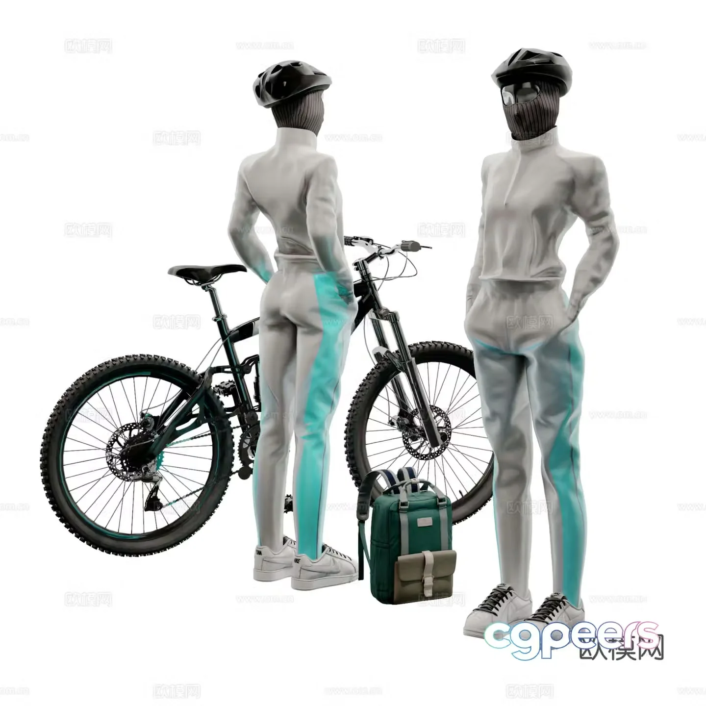 Modern sports cycling sportswear model 3d model