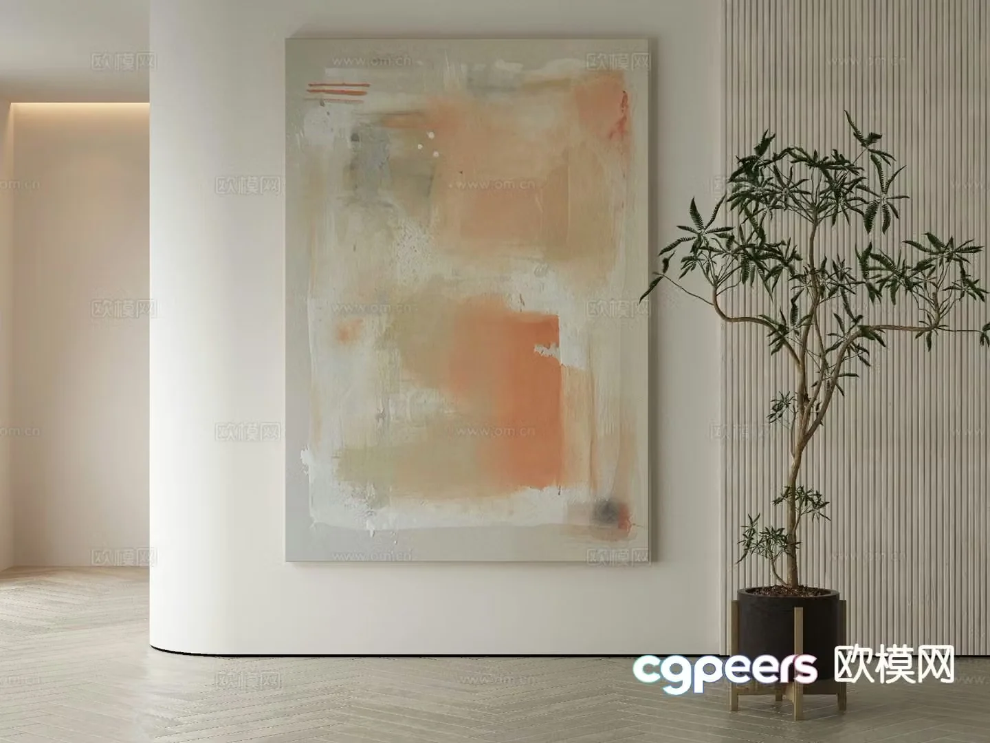 Modern decorative painting texture painting abstract painting 3d model