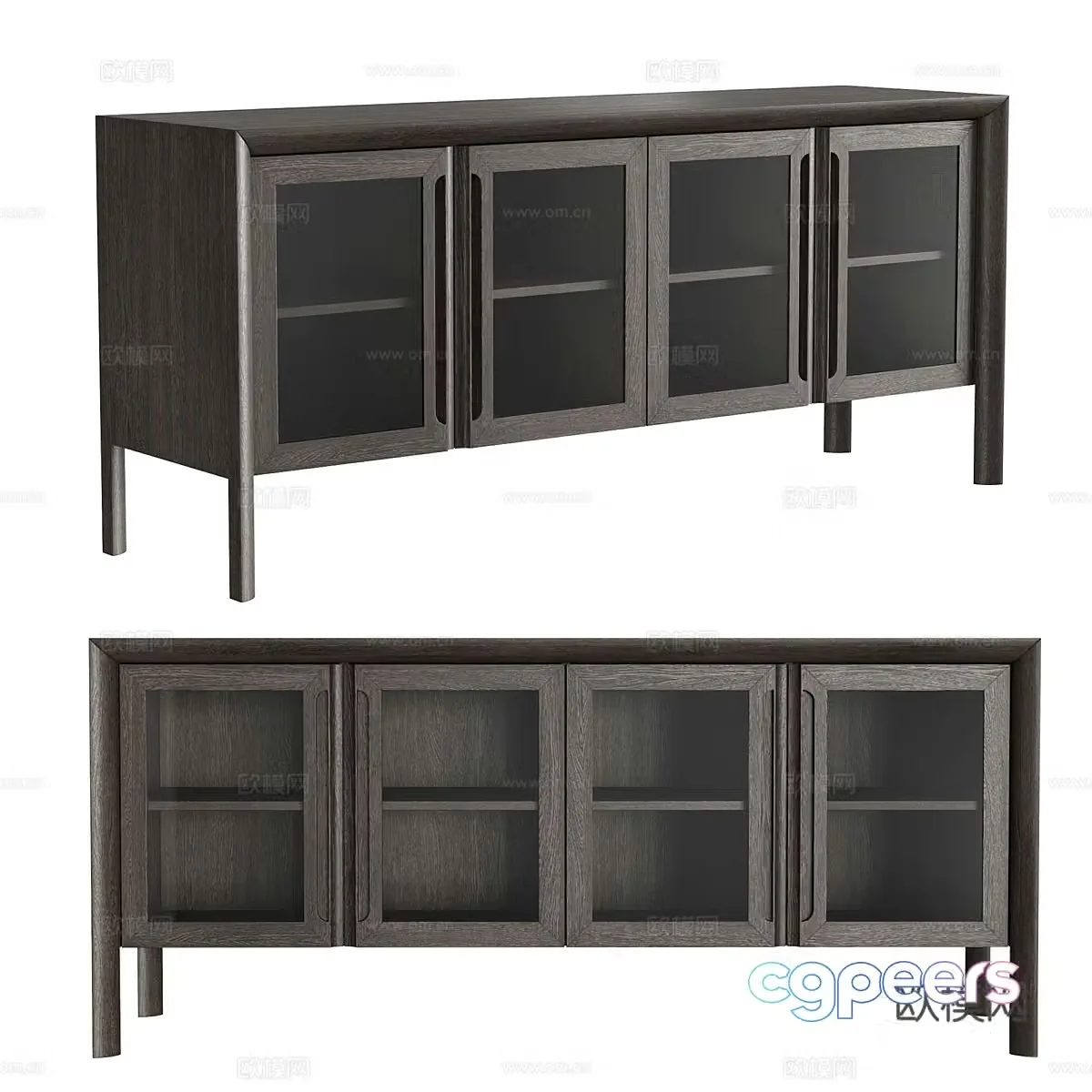 Modern Italian solid wood TV cabinet 3D model