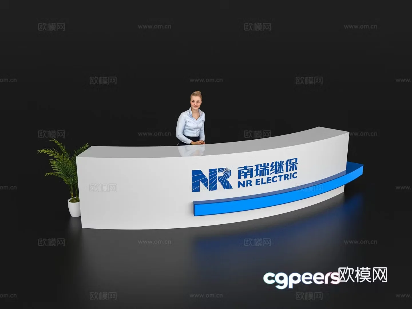 Modern reception desk Exhibition display booth reception desk Front desk Bar counter Table 3D model