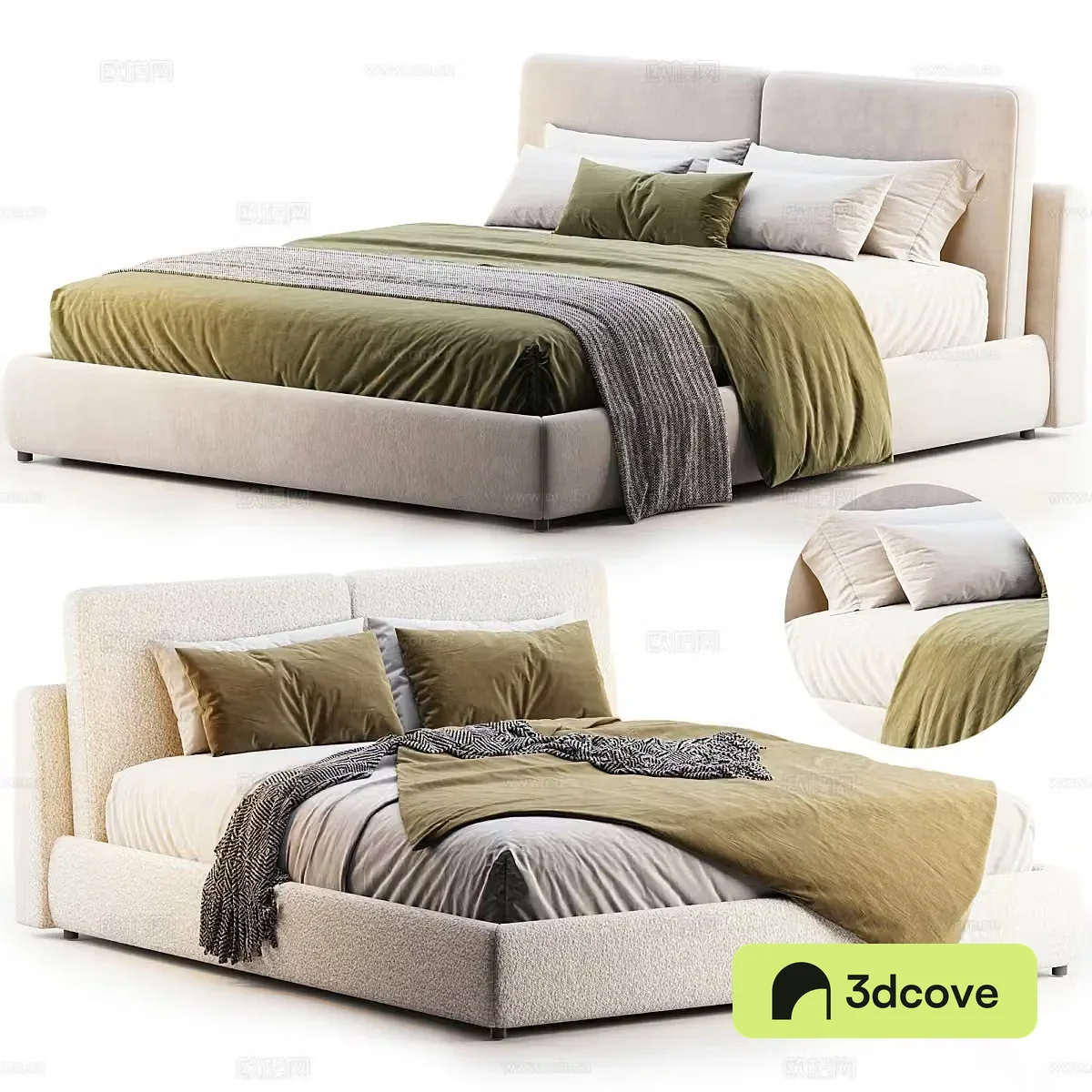 Modern fabric double bed
