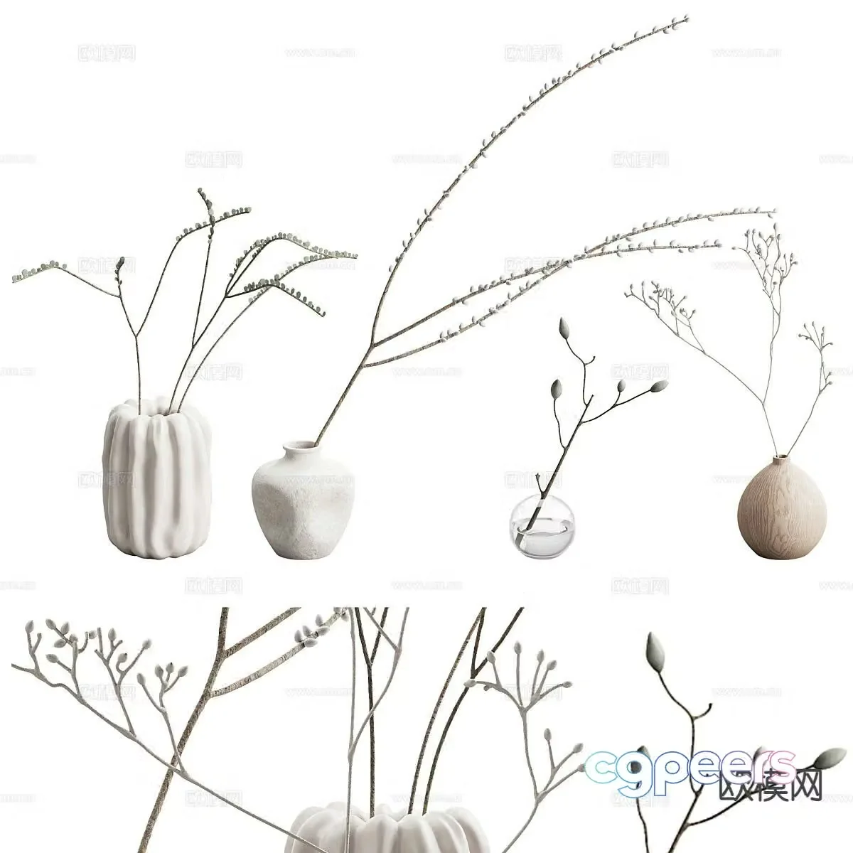 modern vase flowers flowers flower arrangement 3d model