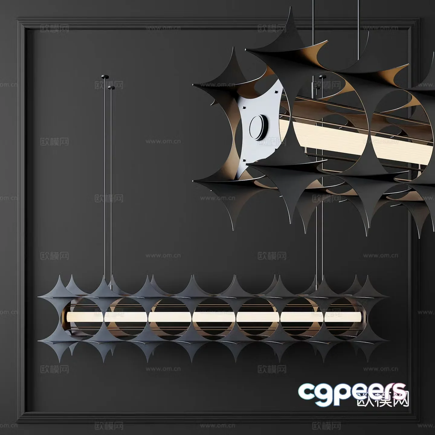 Chandelier Stainless Steel Chandelier Bauhaus Chandelier Bauhaus 3D Model