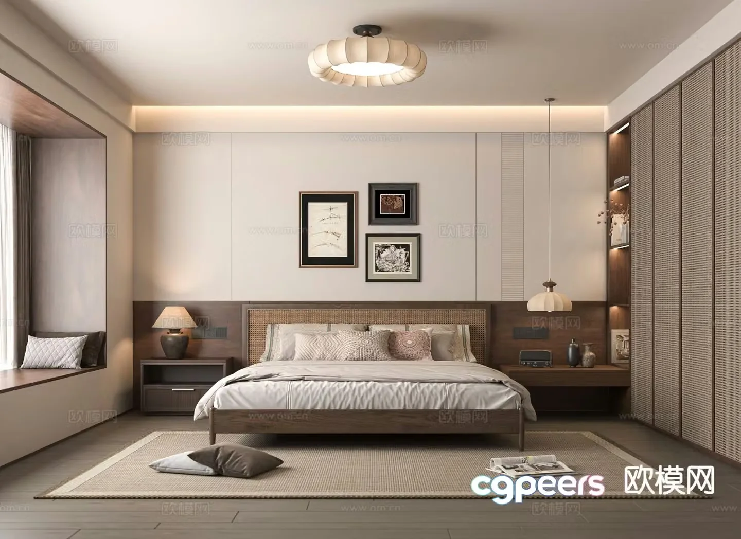 Medieval style bedroom master bedroom 3d model