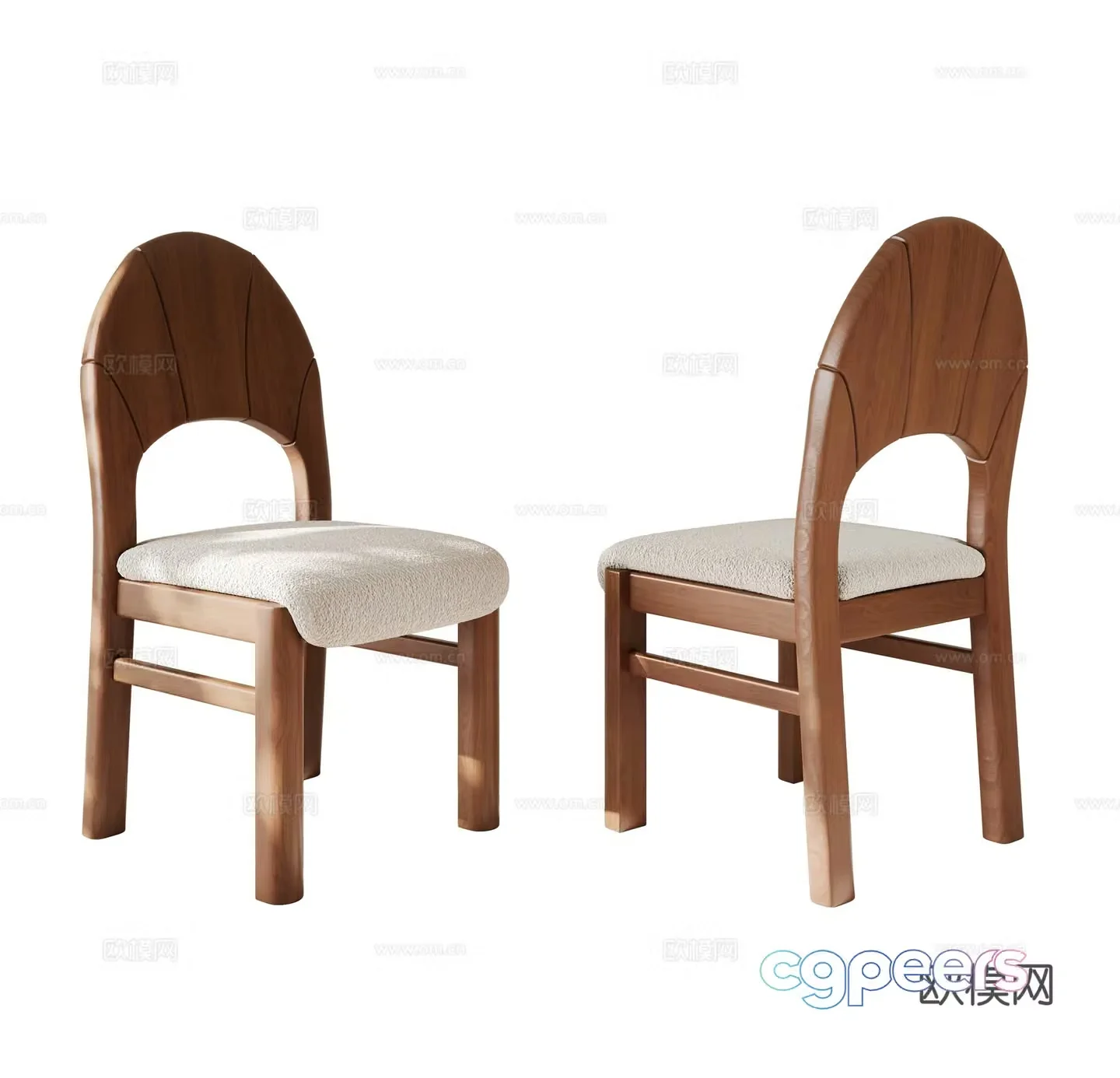 Medieval style chair dining chair 3d model