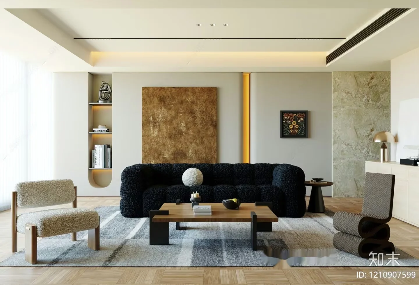 Modern Living Room 3D Model – 8758 – VRAY Render