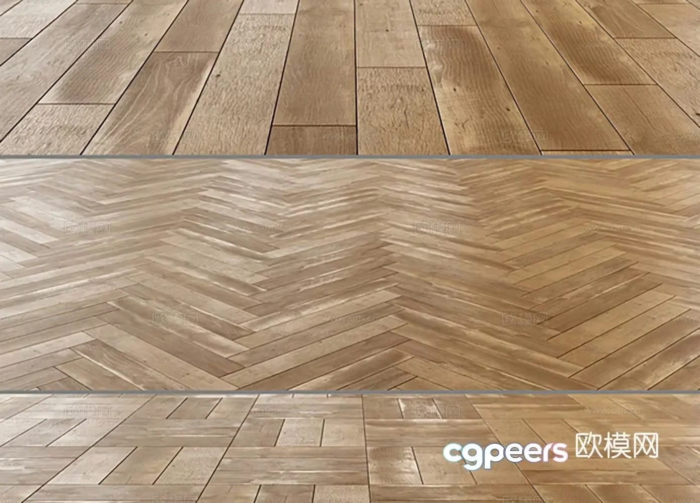 Herringbone parquet wood flooring wood grain 3d model