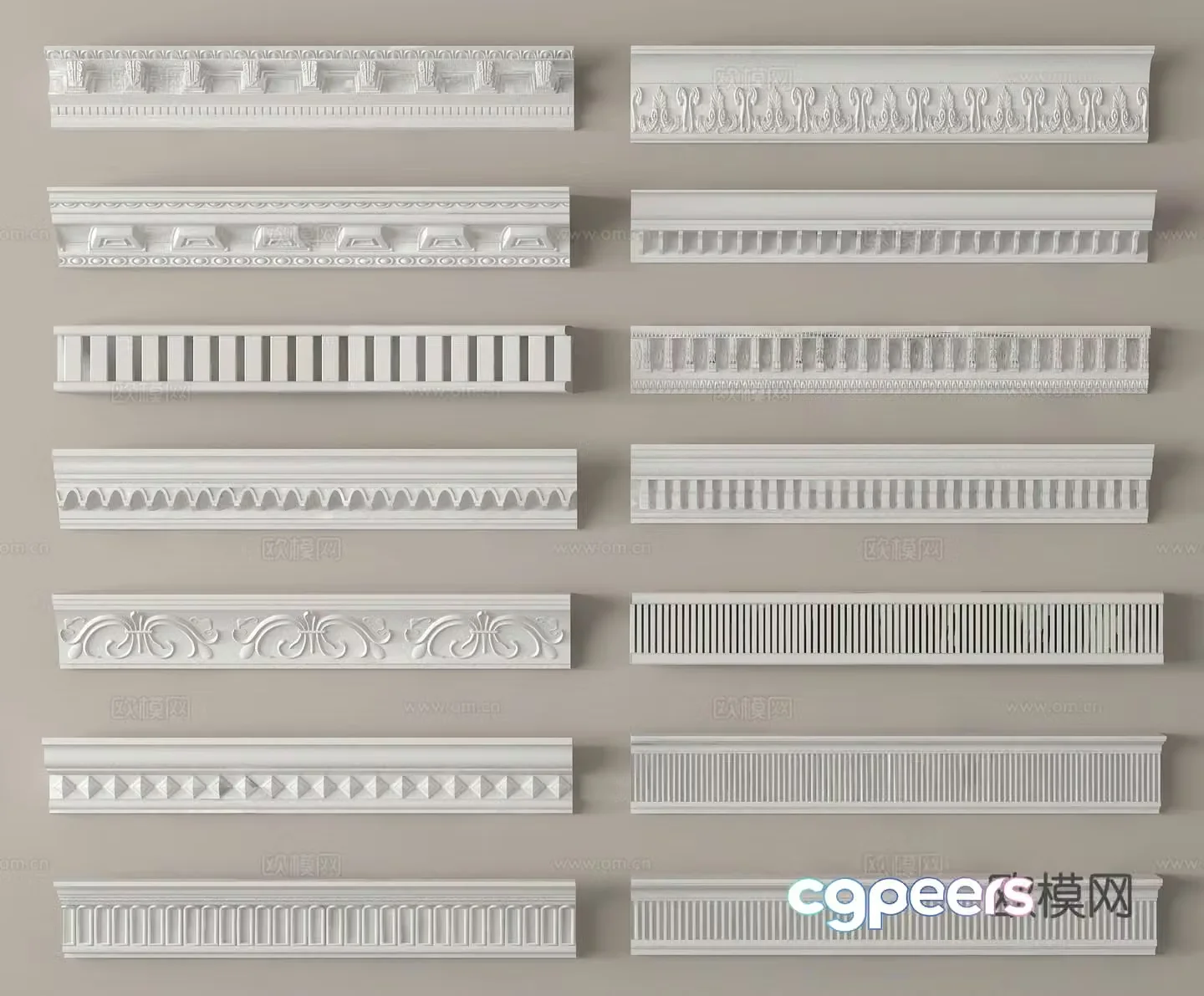 French gypsum line line ceiling corner line 3d model