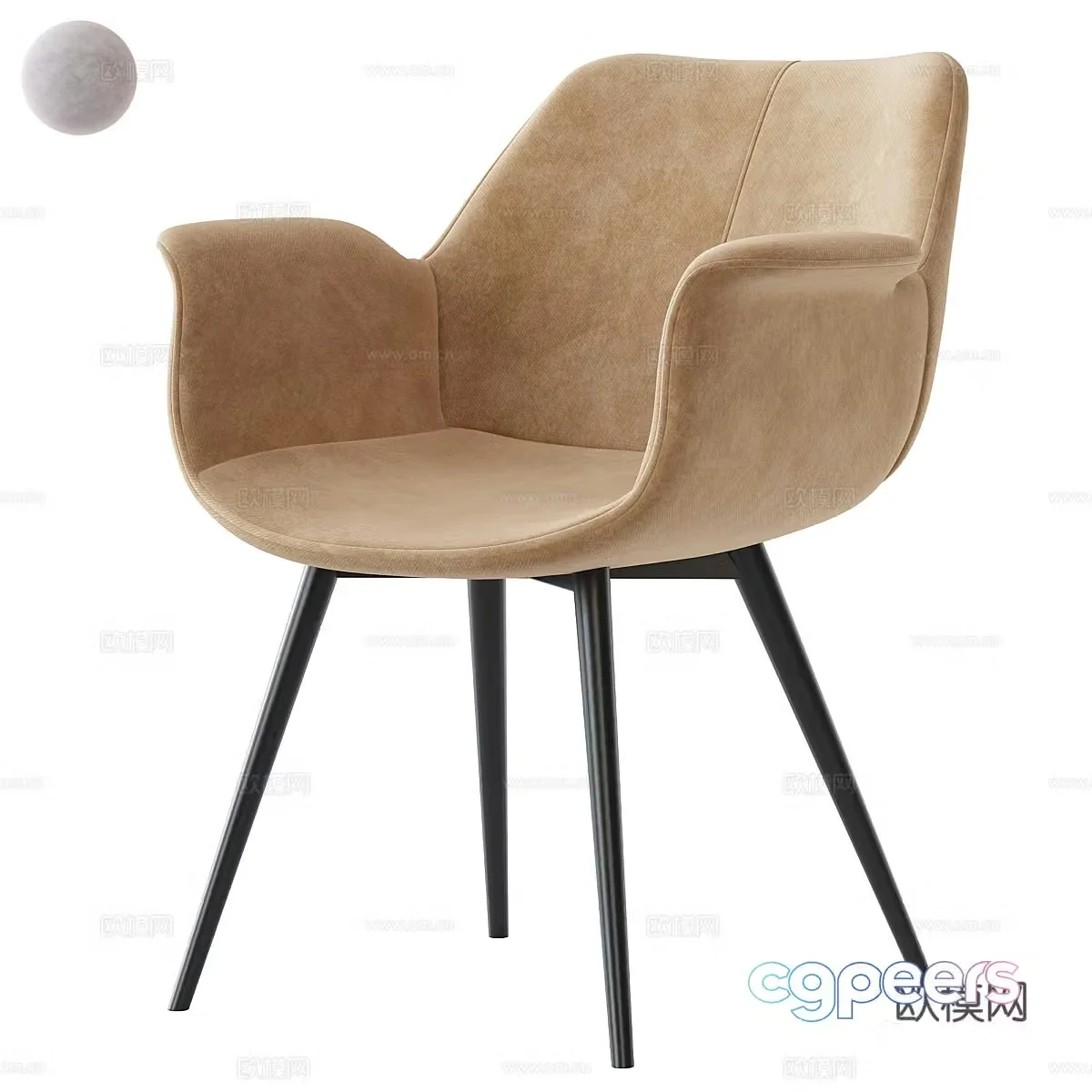 Modern chair dining chair 3d model