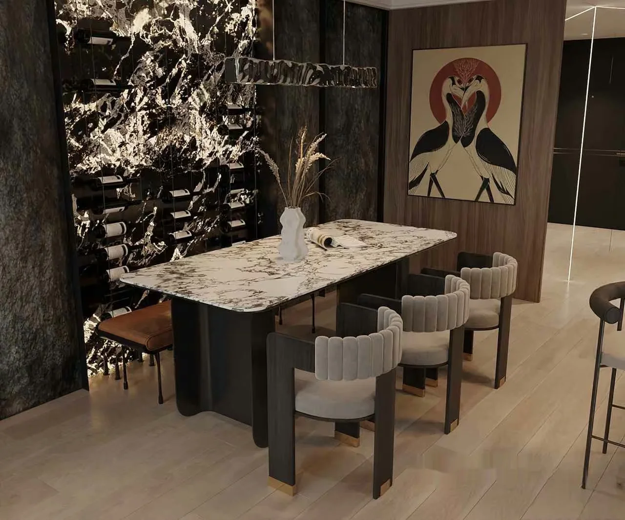 Modern Dining Room 3D Model – 15410 – VRAY Render