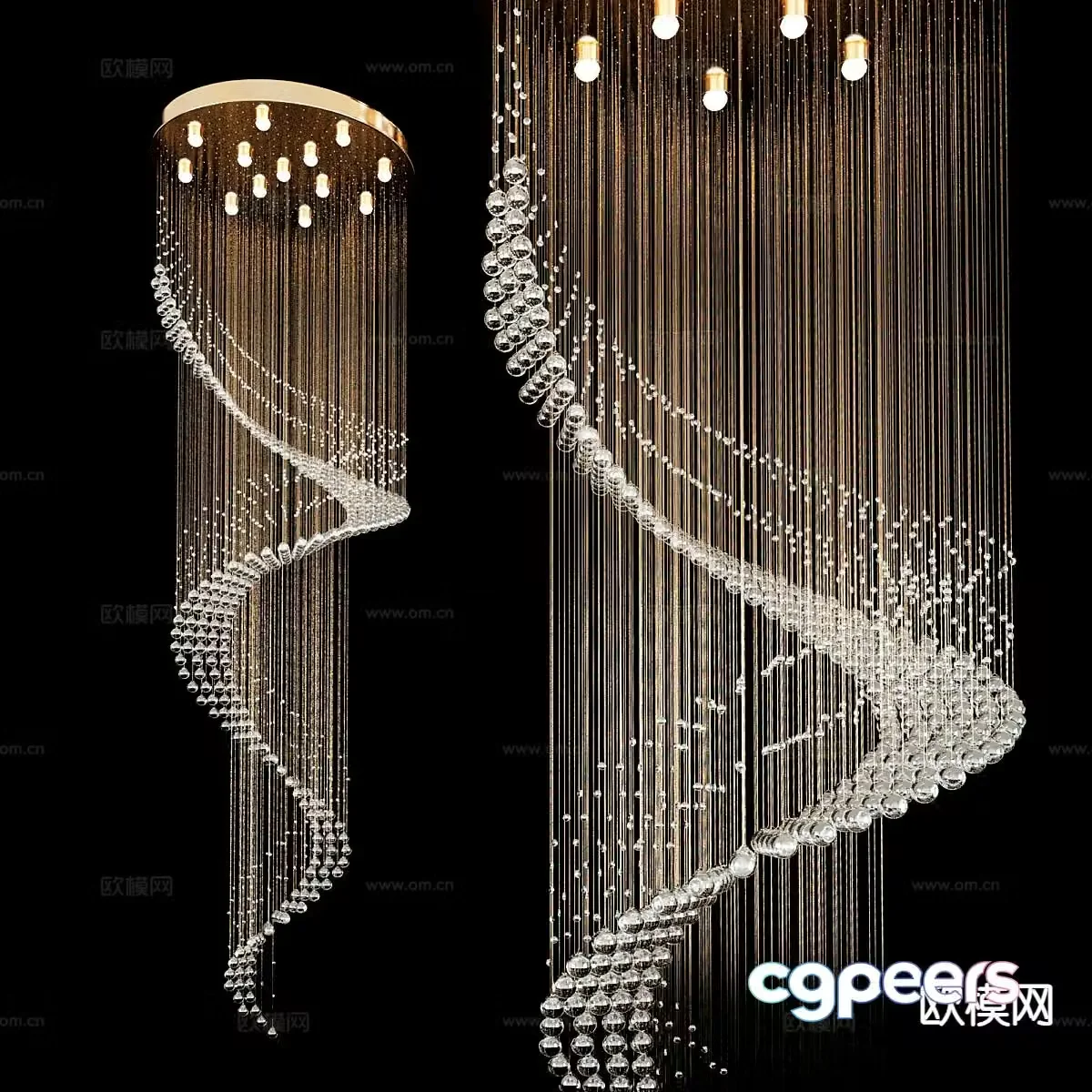 Light luxury crystal lamp hotel decorative lamp 3d model