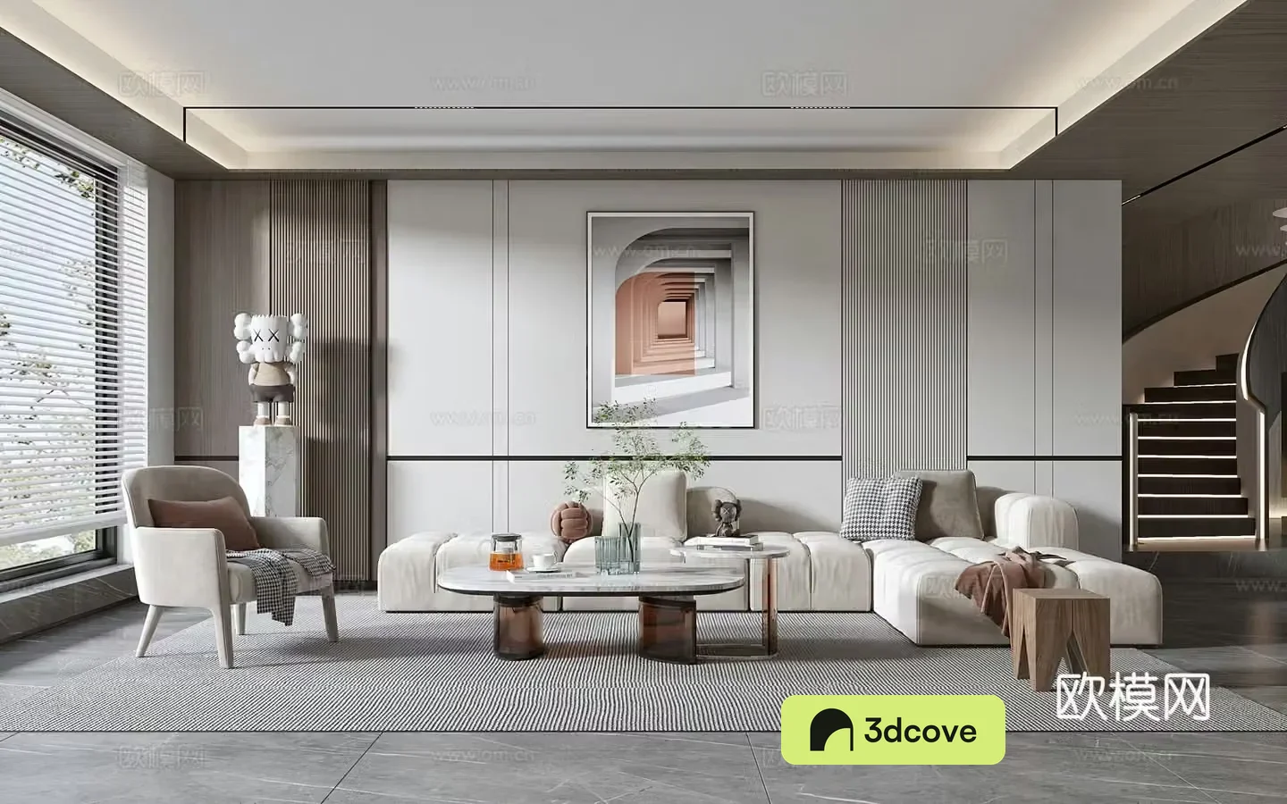 Modern living room modern sofa coffee table combination modern background wall