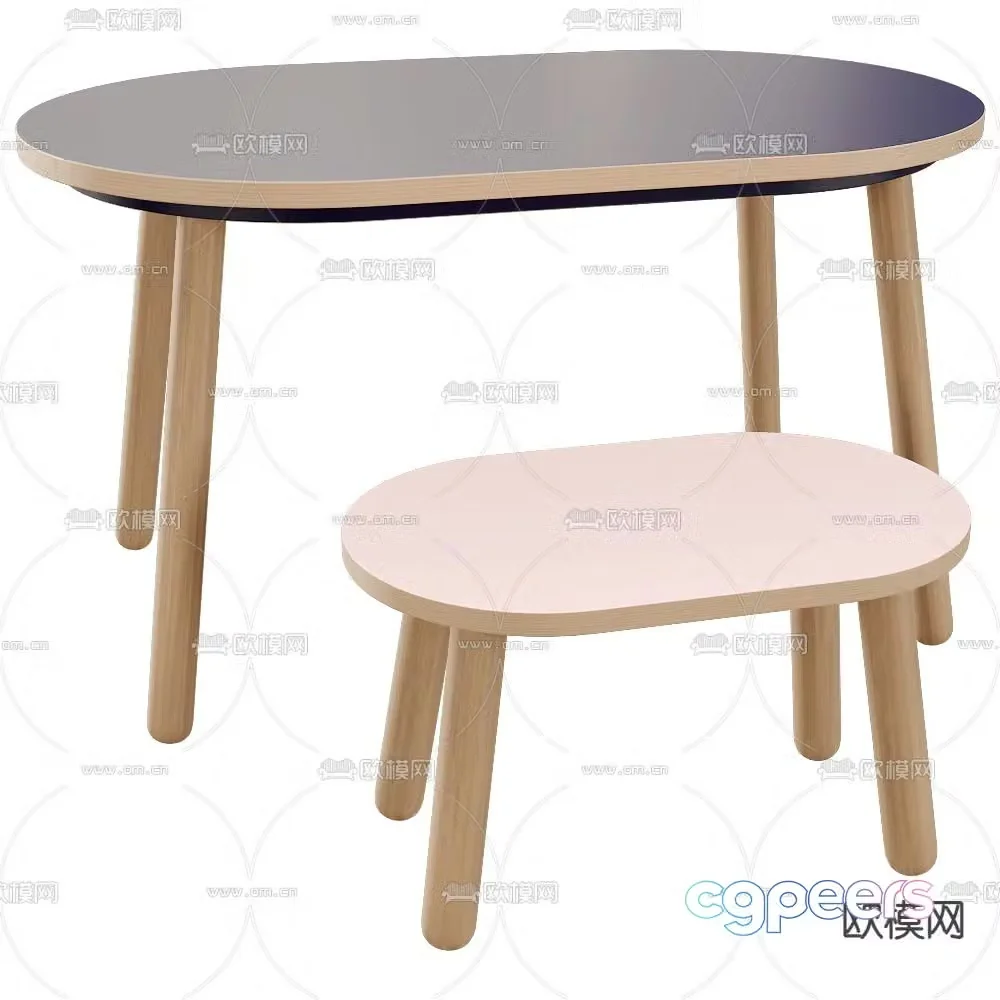 Moonk children’s table and chair 3d model