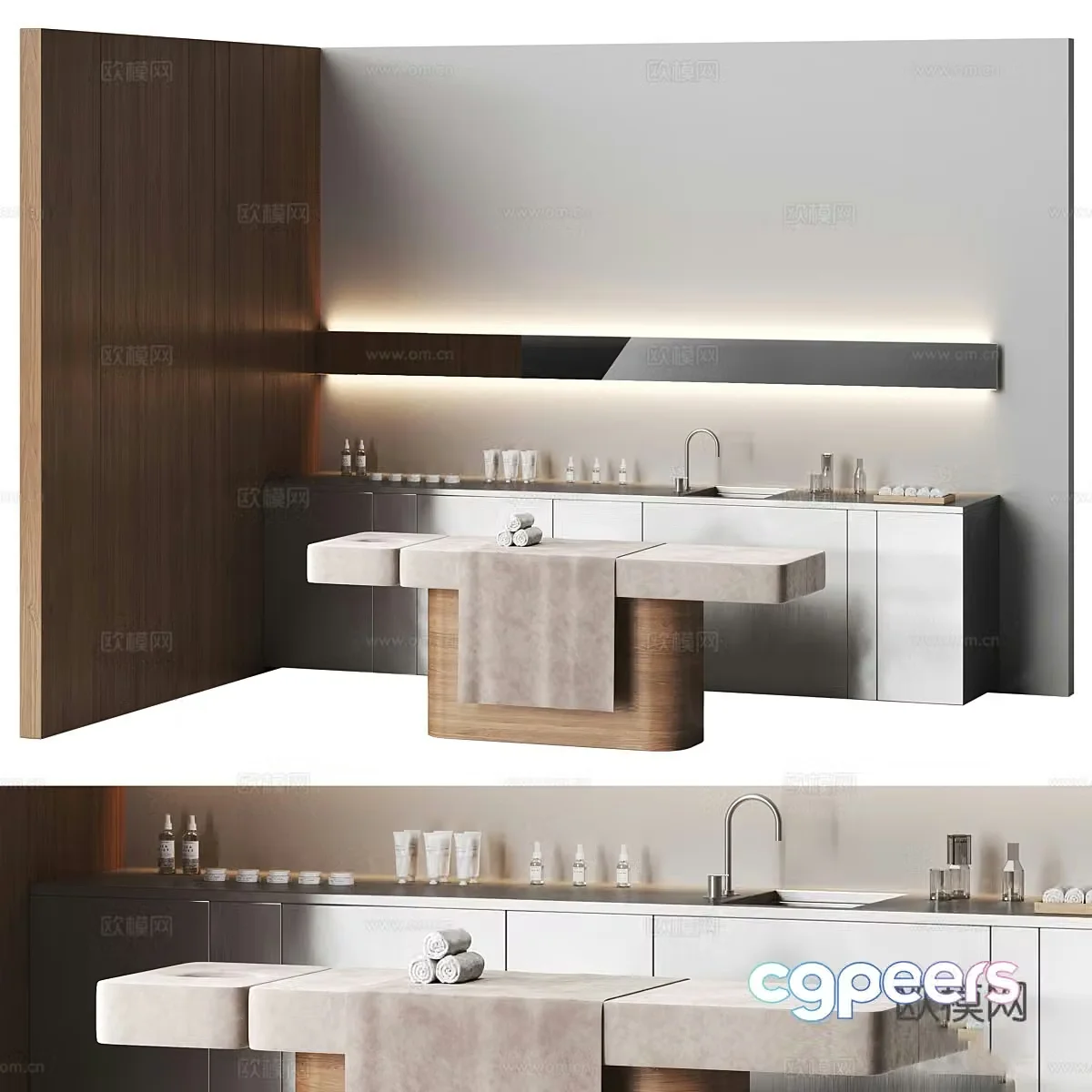Modern spa massage area 3d model
