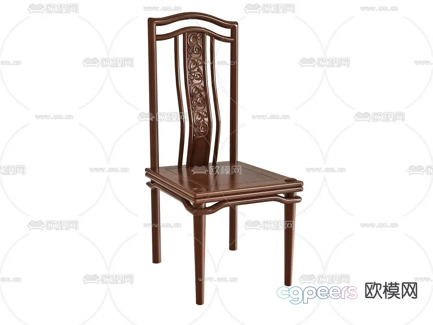 Chinese dining chair single chair 3d model